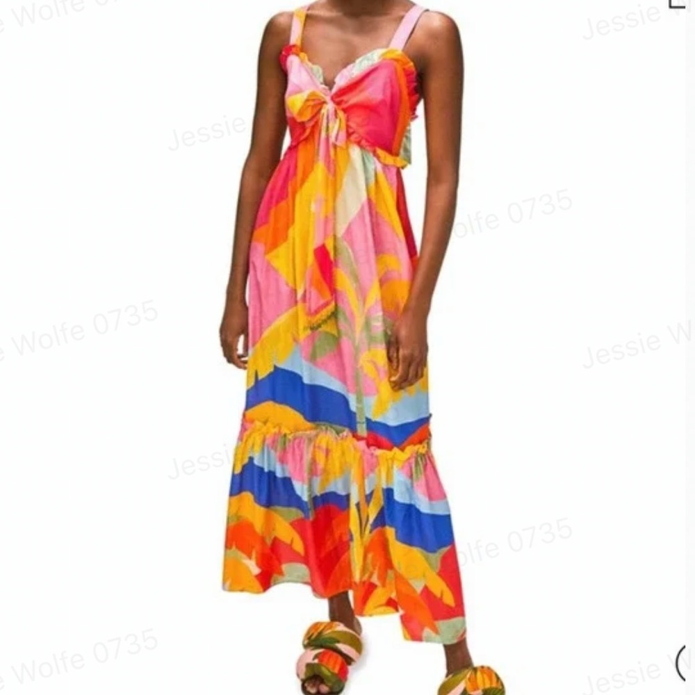 NWT Farm Rio Tropical Sunset Maxi Dress